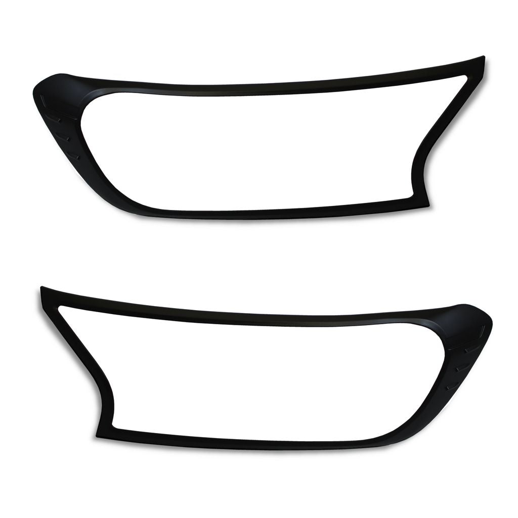 MATTE BLACK Front & Rear Light Cover Trims for Ford Ranger T6 PX2, PX3