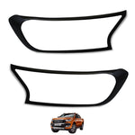 MATTE BLACK Front Headlight Cover Trims for Ford Ranger T6 PX2, PX3 2016+
