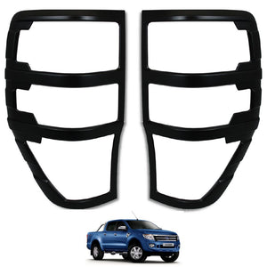MATTE BLACK Rear Tail Light Cover Trims for Ford Ranger T6 PX1 2012-2015