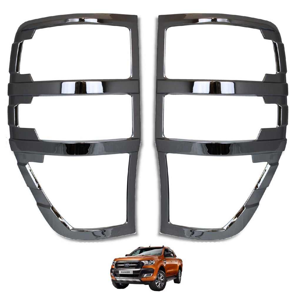 CHROME Rear Tail Light Cover Trims for Ford Ranger  T6 Raptor 2016+